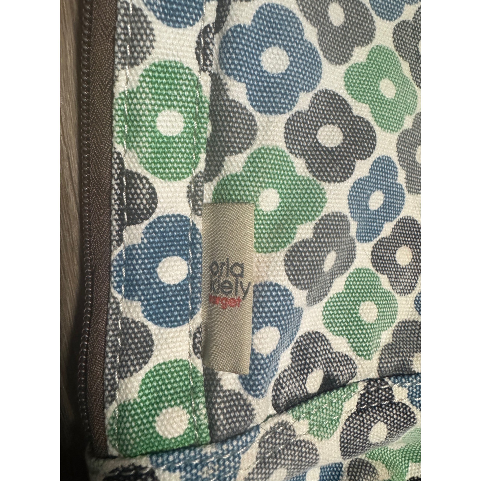 Orla Kiely Target Yoga Mat Bag Canvas Floral Print Blue Green Grey Sling Carrier