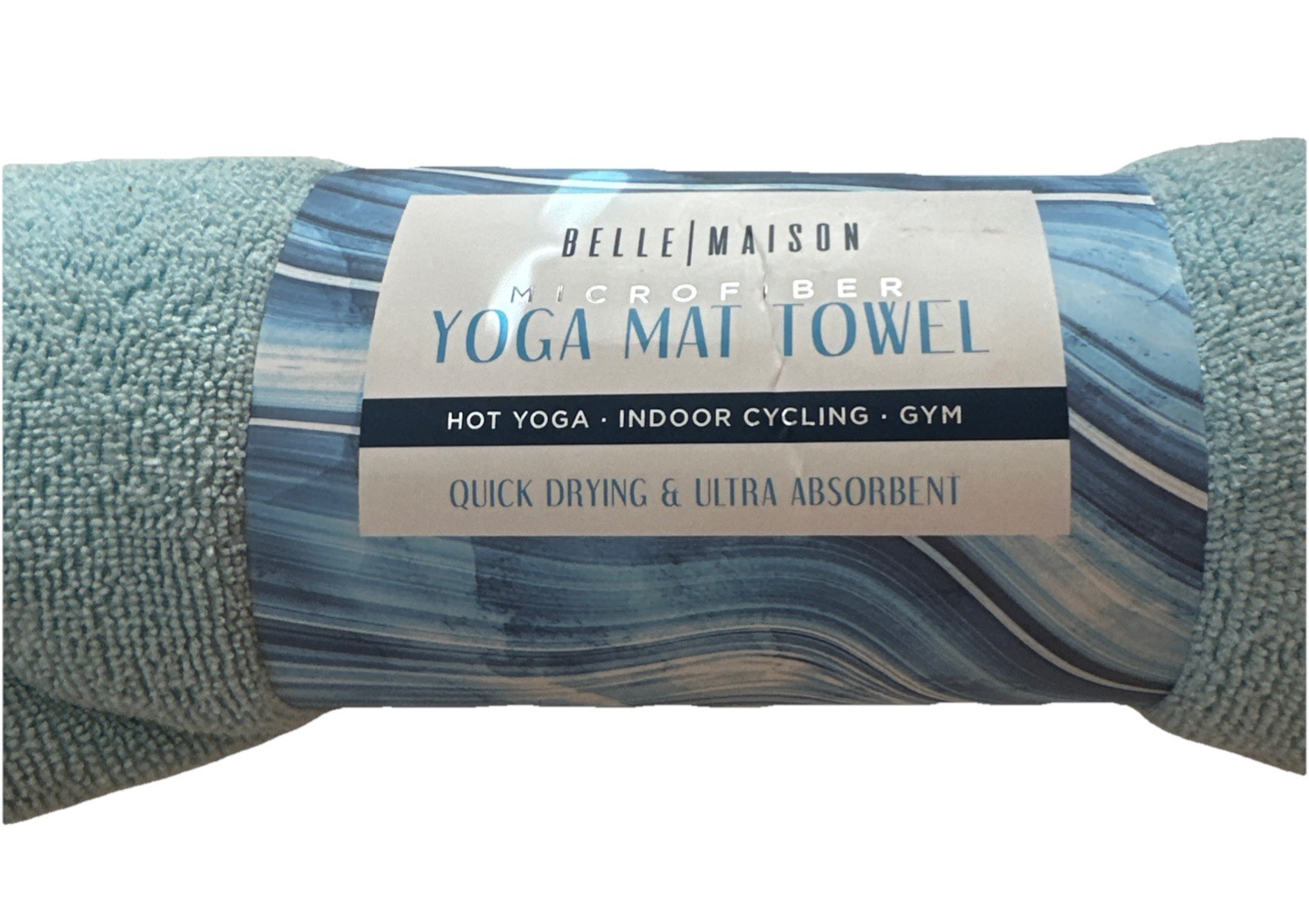 Microfiber Yoga Mat Towel Cycling Gym Workout NEW Light Blue Belle Madison