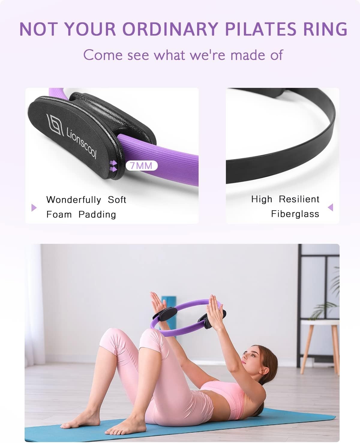 Luxurious 14-Inch Pilates Ring Set with Resistance Bands & Mini Ball – Elevat…