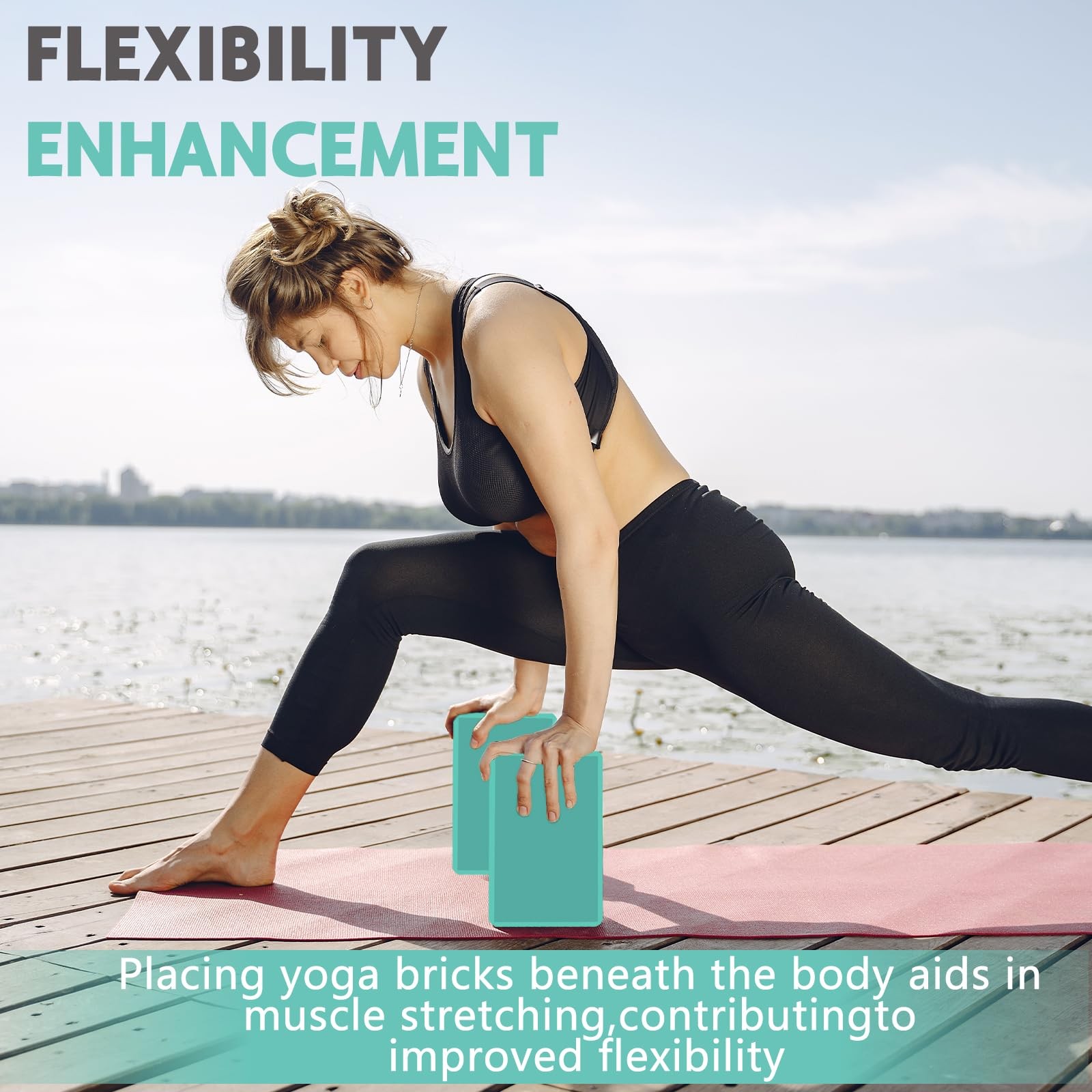 9&Prime;x6&Prime;x3&Prime; Yoga Blocks, Soft NonSlip Surface Premium Foam Blocks, Supportive, L…