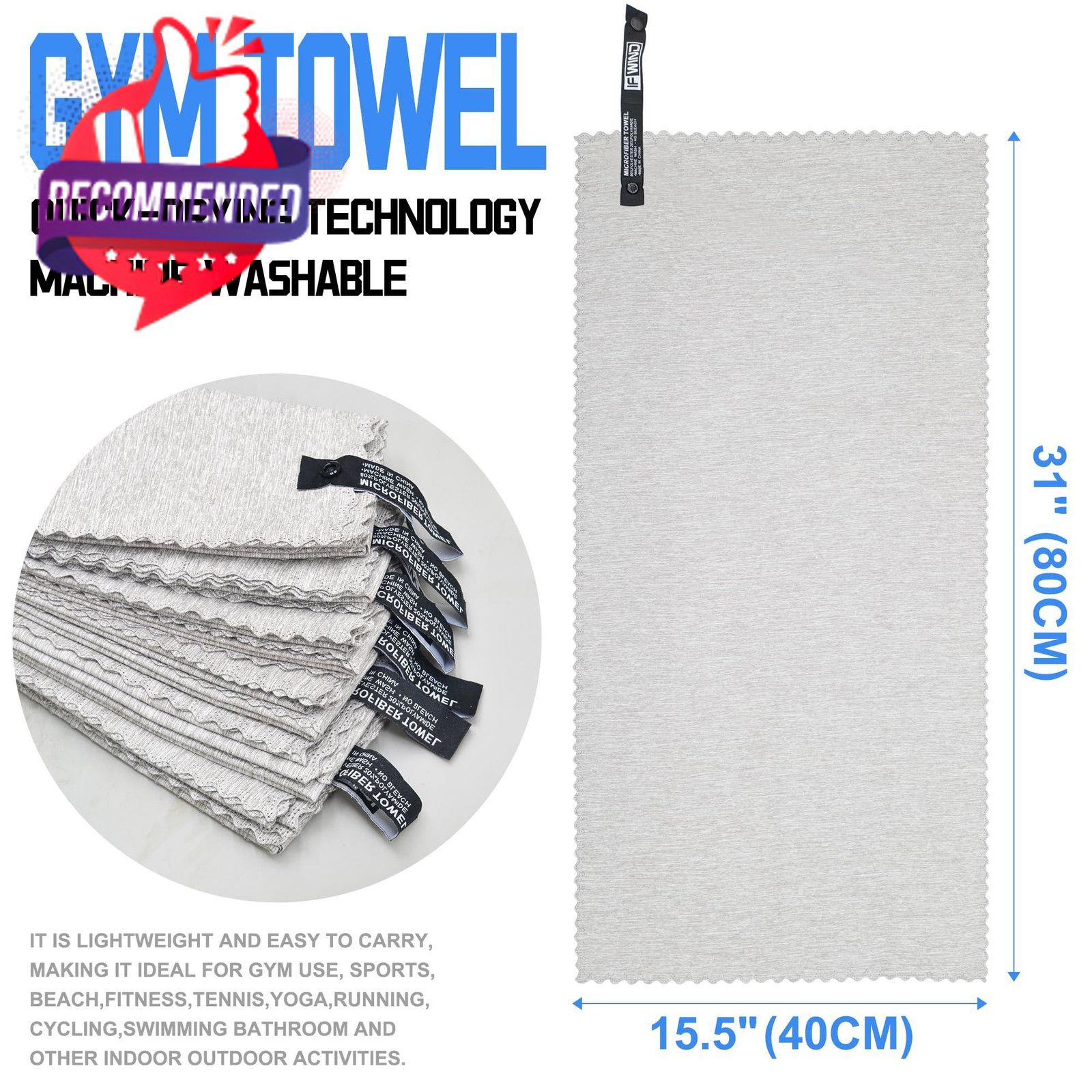 IFWIND 10 Pack Microfiber Gym Towels for Working Out，Fast Drying Workout…