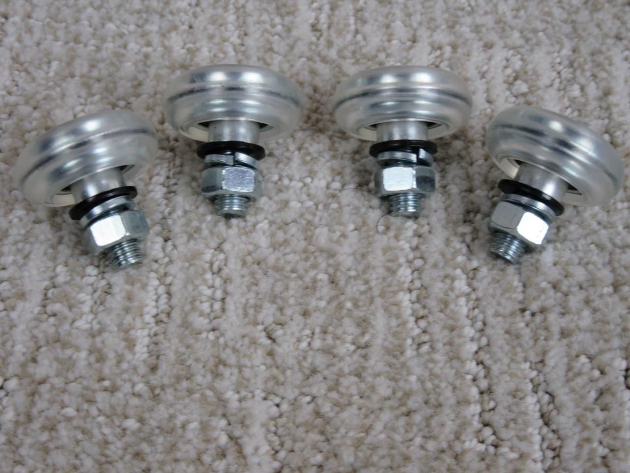 4 *NEW* OEM AEROPILATES 1 1/4&Prime; RUBBER ROLLER WHEELS w/ HARDWARE ~ READY 2 SHIP