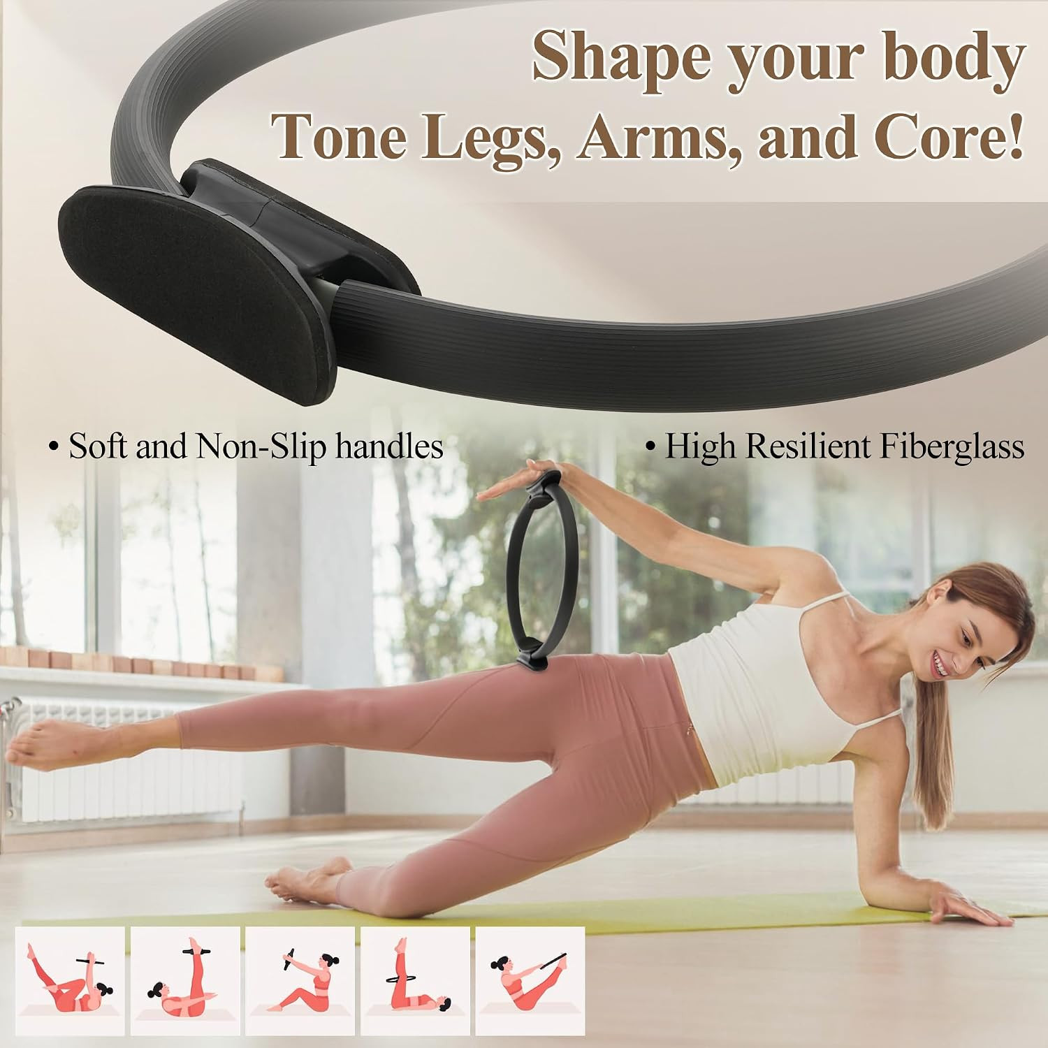 PAETA Pilates Box for Reformer, Pilates Reformer Accessories with Pilates Ring,