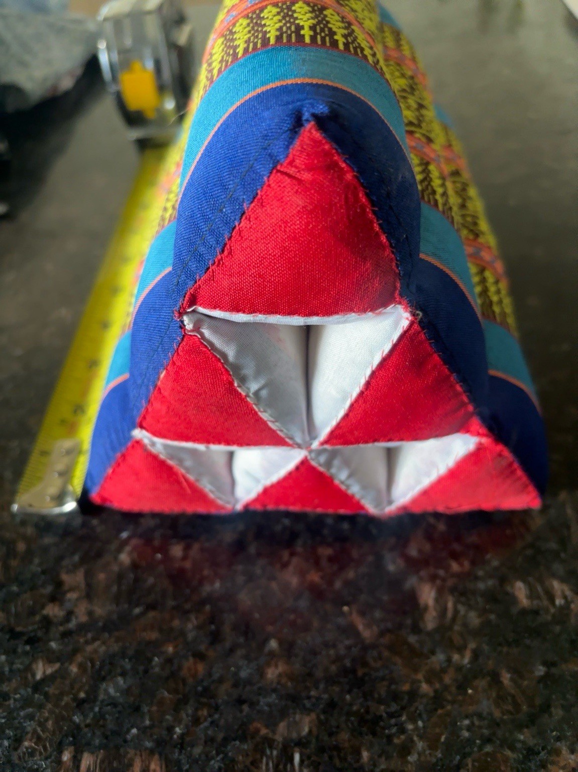 Handmade Thai Triangle Cushion Pillow Boho Meditation Floor Geometric Textile