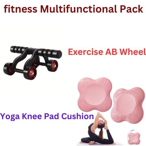 Yoga Knee Pad Cushion & 4 Wheel Exercise AB Wheel