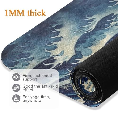 Skull Yoga Mat for Women Men 71&Prime; x 26&Prime; Non Slip Exercise & Fitness Mat 1mm A02