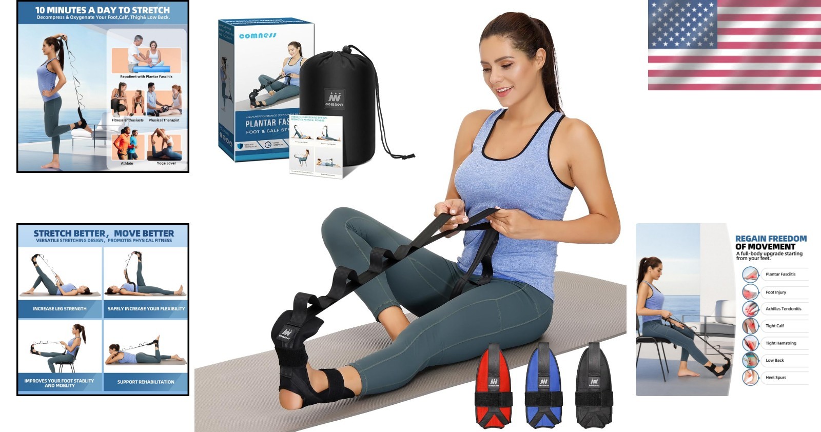 Ergonomic Calf and Foot Stretcher for Enhanced Flexibility and Injury Recovery