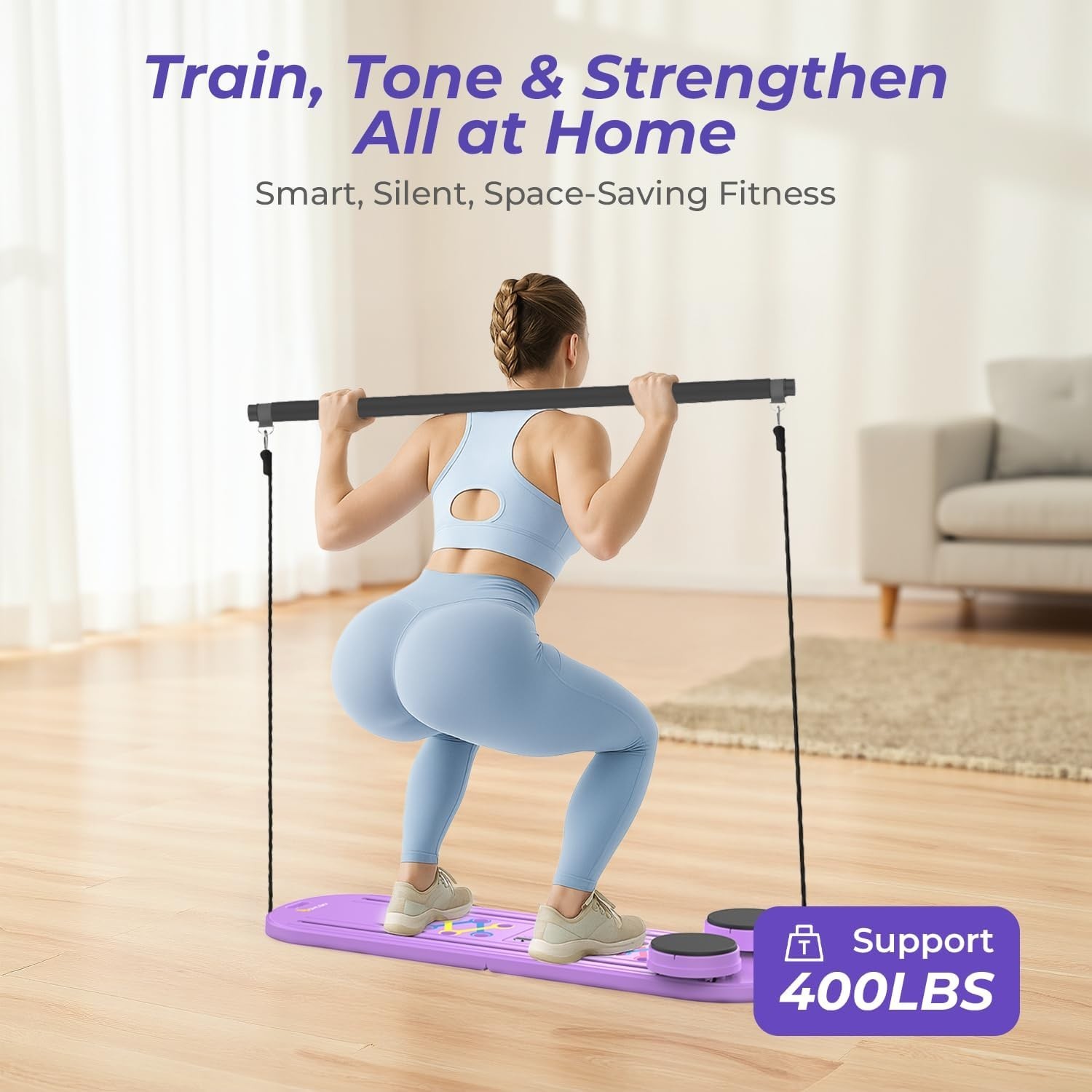 Pilates Reformer Board – 5-in-1 Foldable Pilates Machine for Home Workout