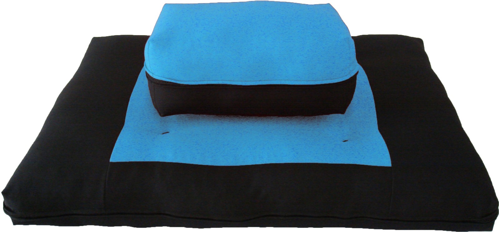 Turquoise Black Zabuton Zafu, Yoga Meditation Relaxation Cushions, Sitting Seats