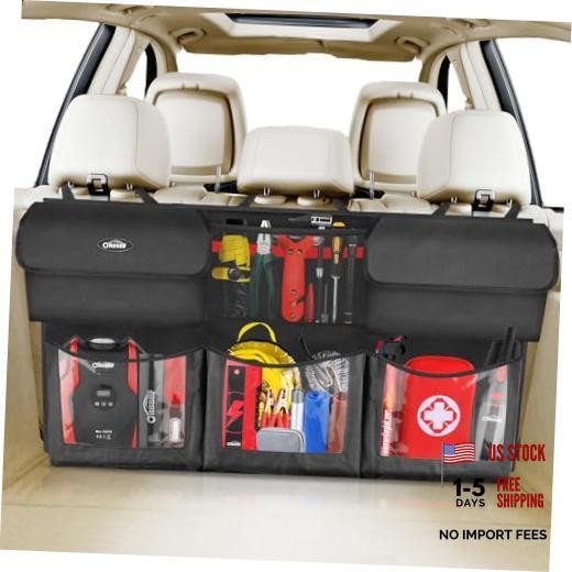 Trunk Organizer for Car, Hanging Car Organizer with 6 Large Regular-43.3x19in
