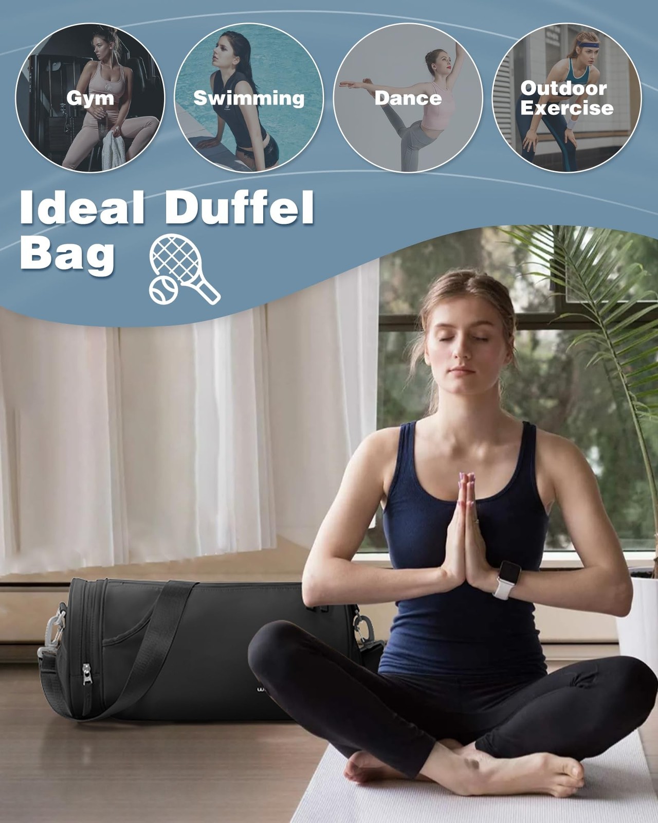 Small Gym Bag for Women,Waterproof Mini Duffle Bag Womens Spotrs WorkoutBags …