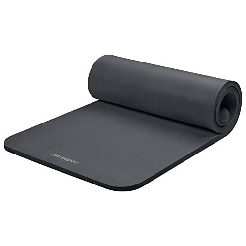 Solana Yoga Mat 1&Prime; Thick w/Nylon Strap for Men & Women – Non 1 inch Graphite
