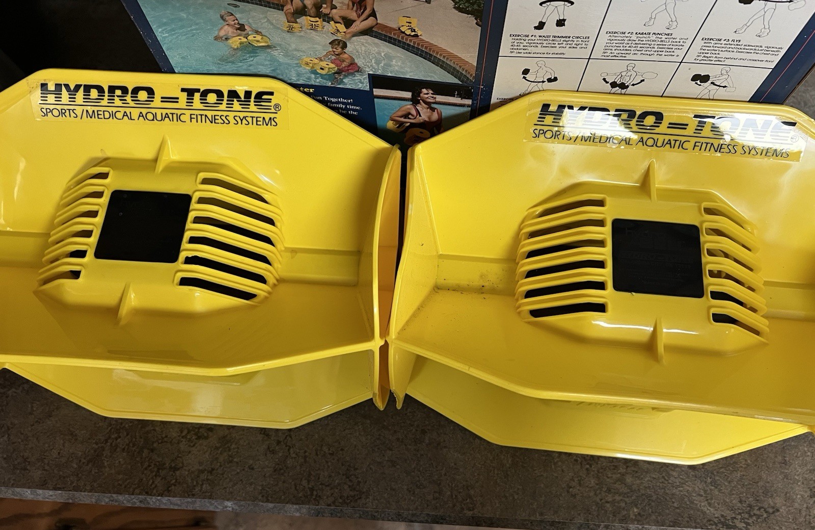 Pair Hydro Tone Aquatic Exercise Systems Water Resistance Dumbells System Box