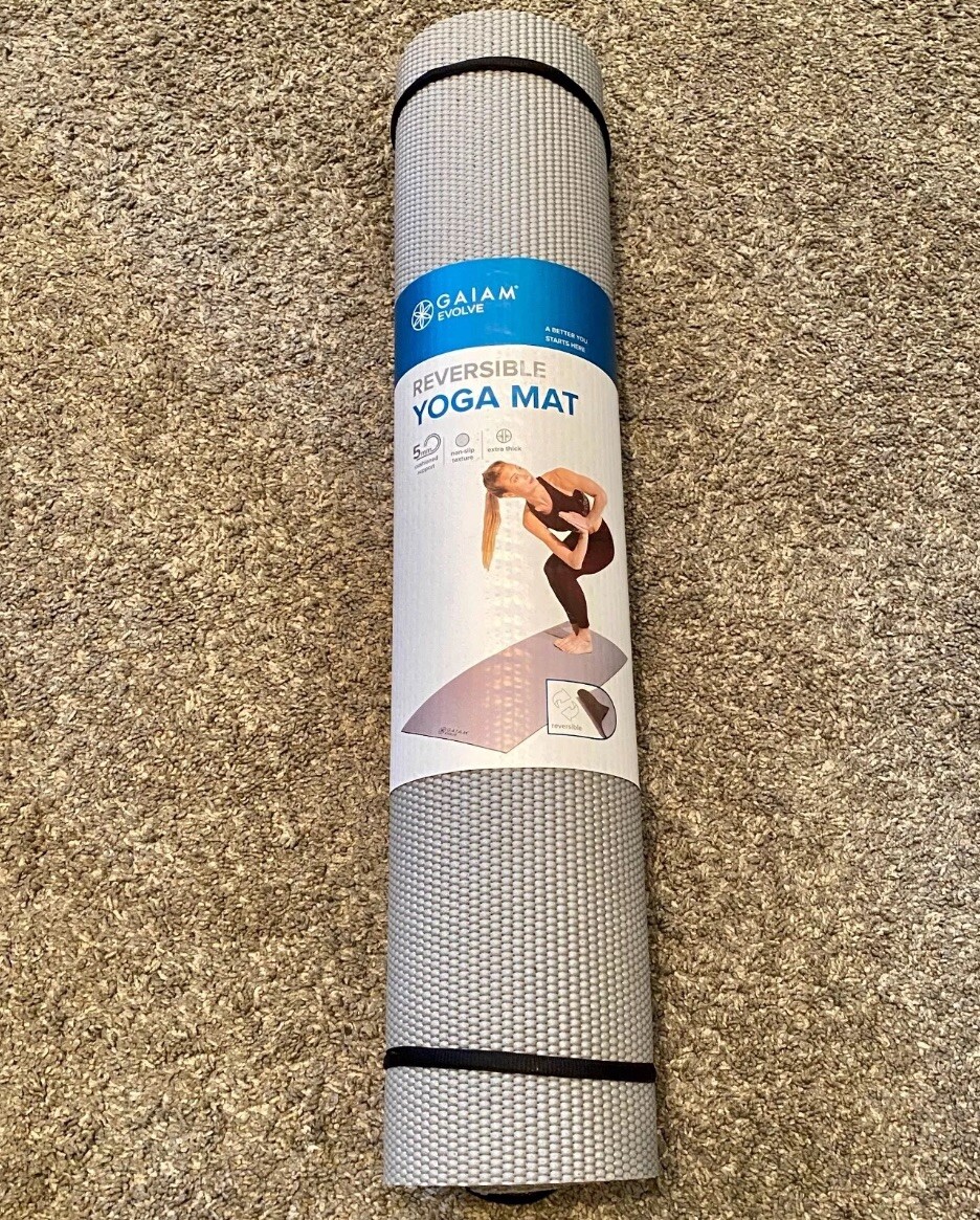 NEW! Gaiam Evolve ~ Reversible Yoga Mat Non Slip Granite- 68&Prime;x23.5&Prime;x5mm