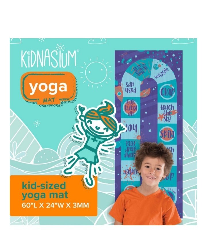 Kidnasium Kids Yoga Mat – 60” x 24” Yoga Mat for Kids Oriented 3mm Thick