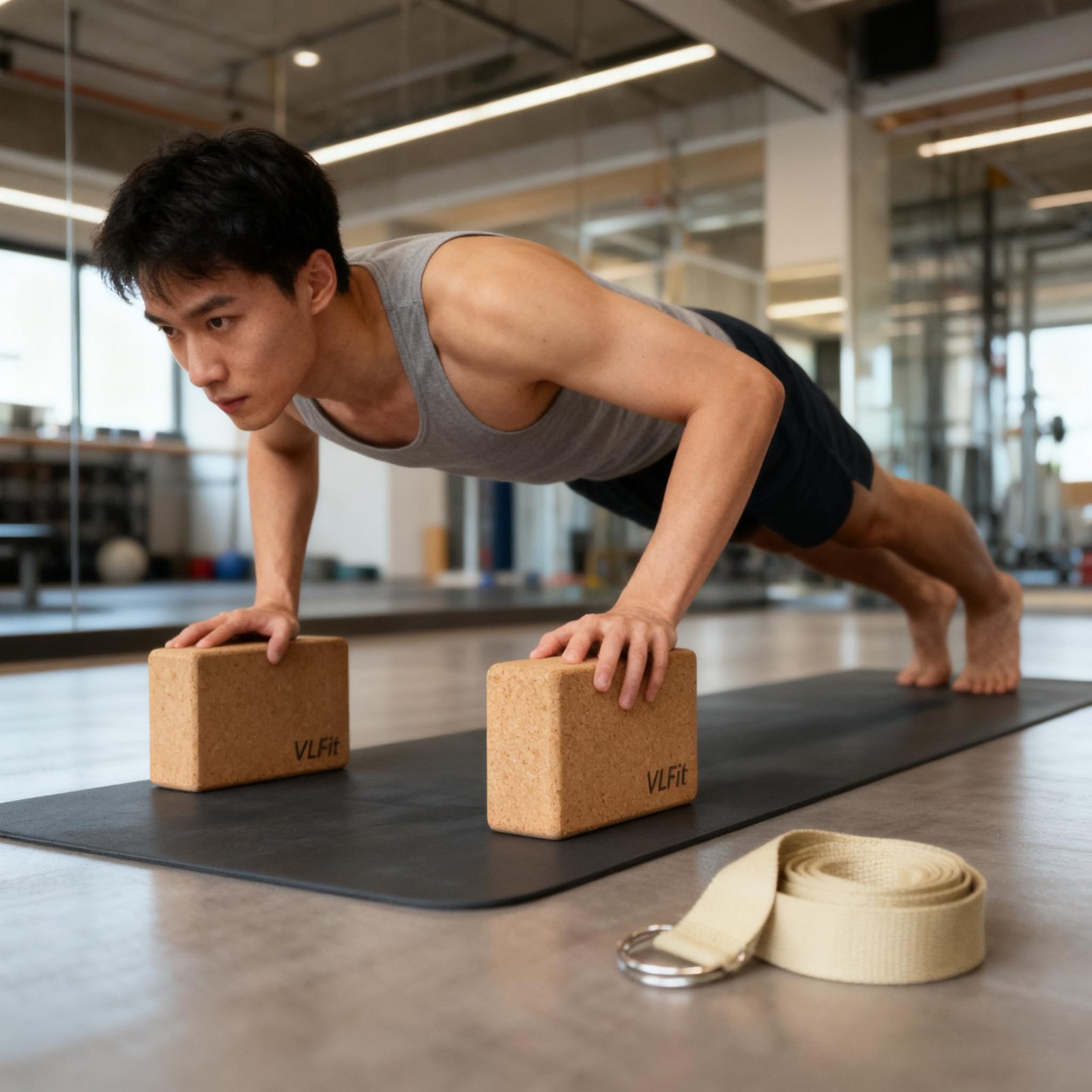 Yoga Blocks Set of 2 | Cork Yoga Blocks | 23 x 15 x 7.5 cm Each Yoga Block | Mi…