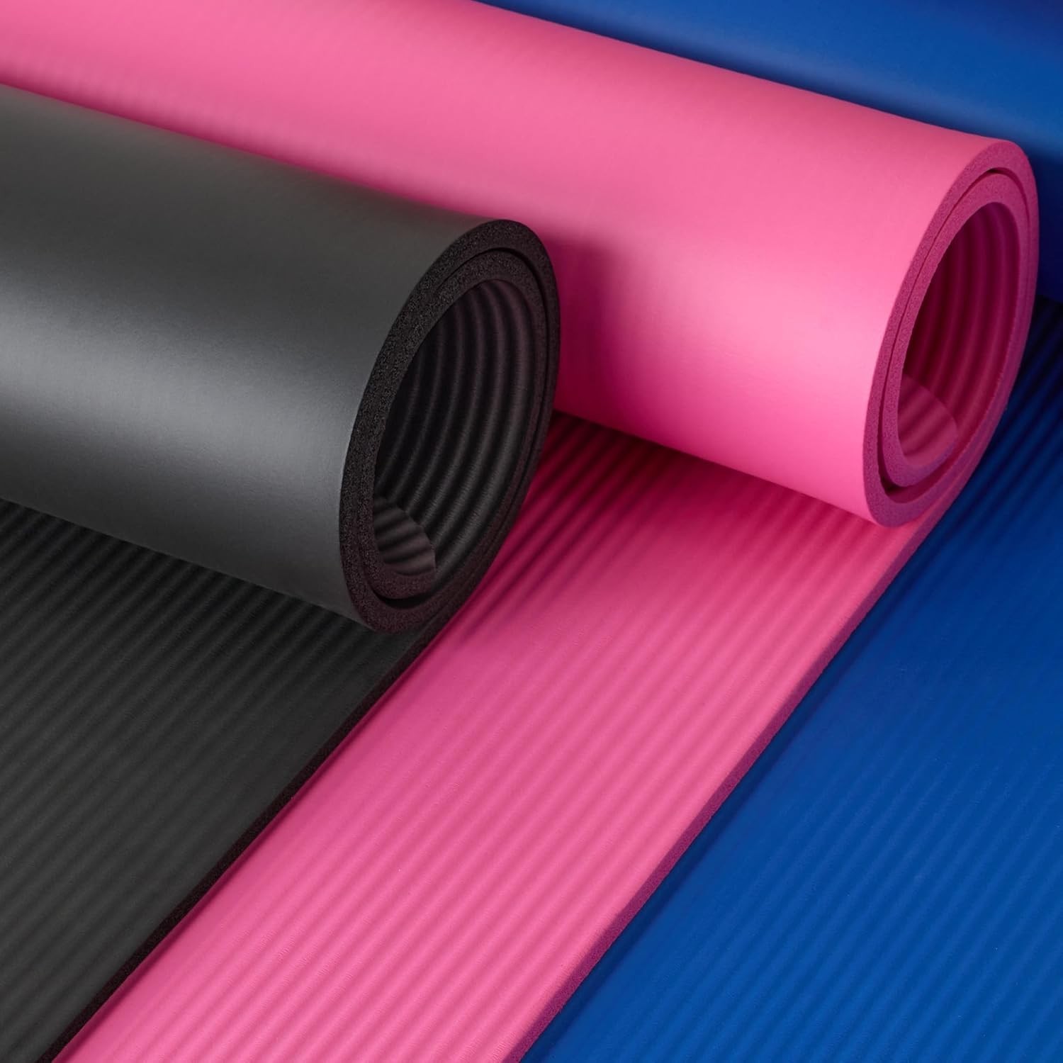 Amazon Basics 1/2 Inch Extra Thick Exercise Yoga Mat with Carrying Strap, Cushio
