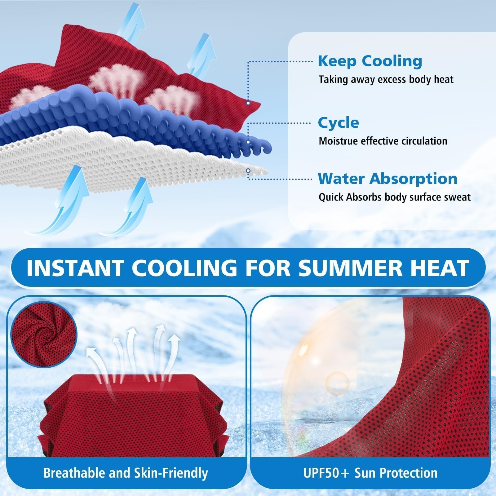 PJPSAA 24 Pack Cooling Towels Bulk for Neck and Face 40&Prime;x12&Prime;, Multicolor