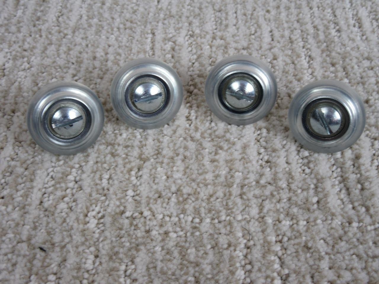 4 *NEW* OEM AEROPILATES 1 1/4&Prime; RUBBER ROLLER WHEELS w/ HARDWARE ~ READY 2 SHIP