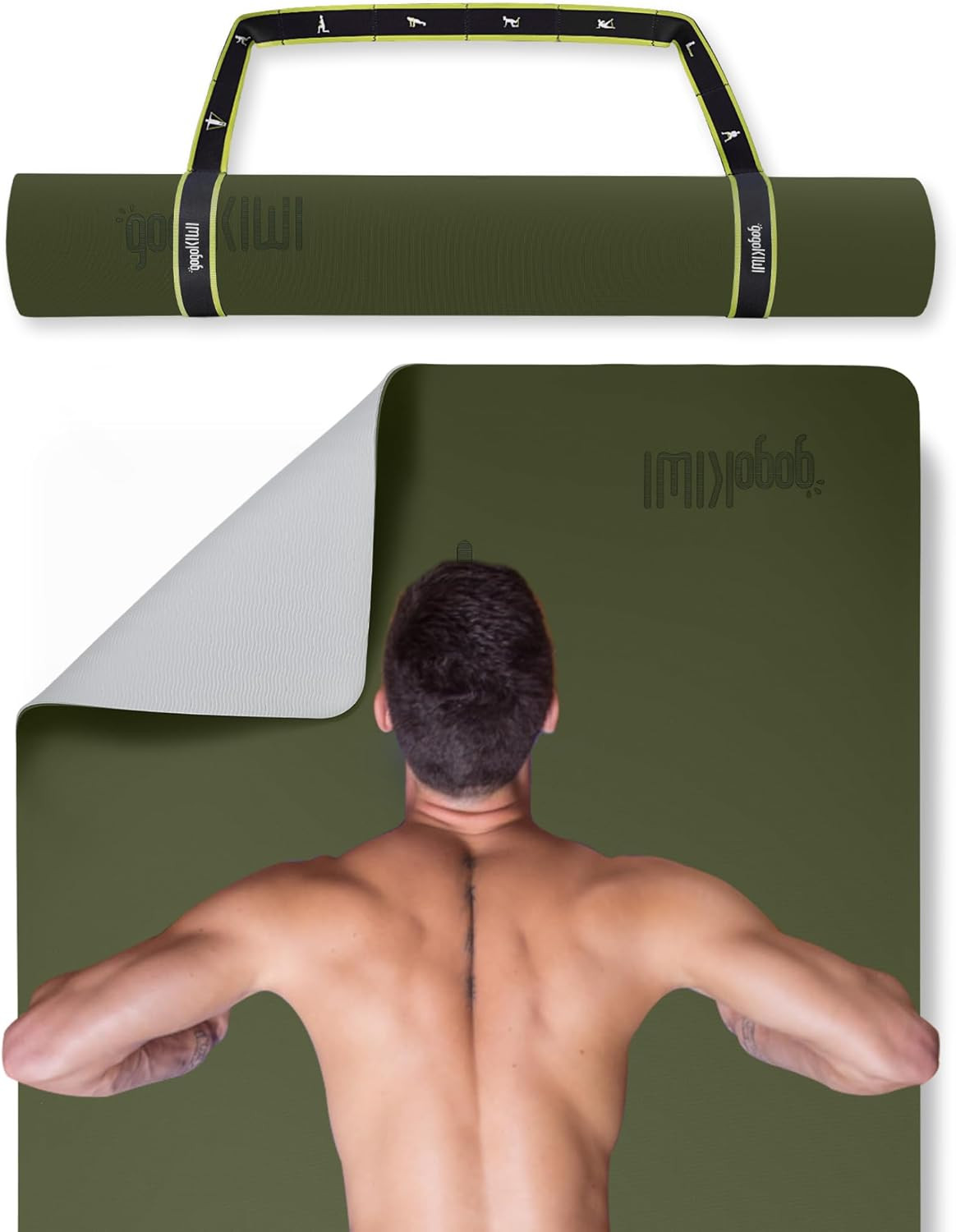 Extra Wide Yoga Mat for Men Women (72&Prime;L X 36&Prime;W) Non Slip Fitness & Exercise Mat
