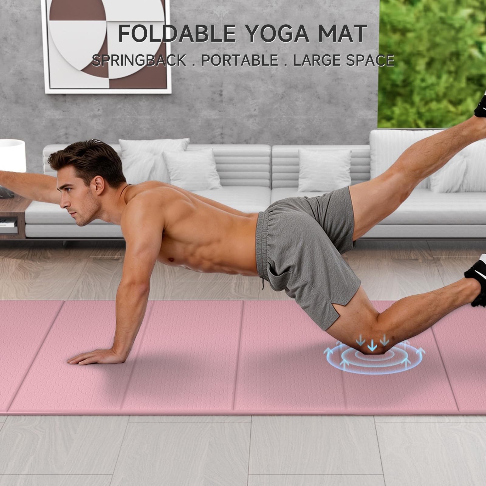 7-Fold Yoga Mat 74&Prime;x31&Prime; – 0.31 Inch Thick Folding Exercise Mat, Extra Wide No…