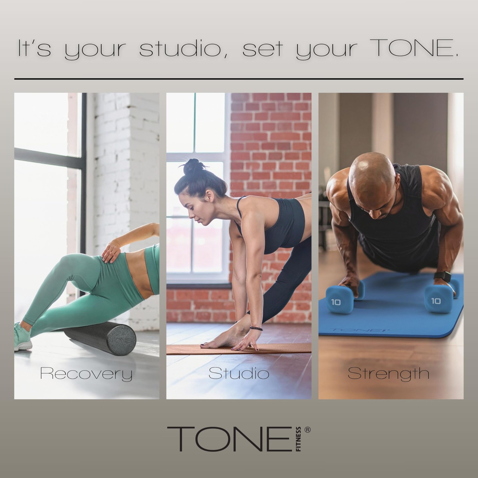 Premium Extra Thick 1-Inch High Density Exercise Mat with Carry Strap – Non-S…