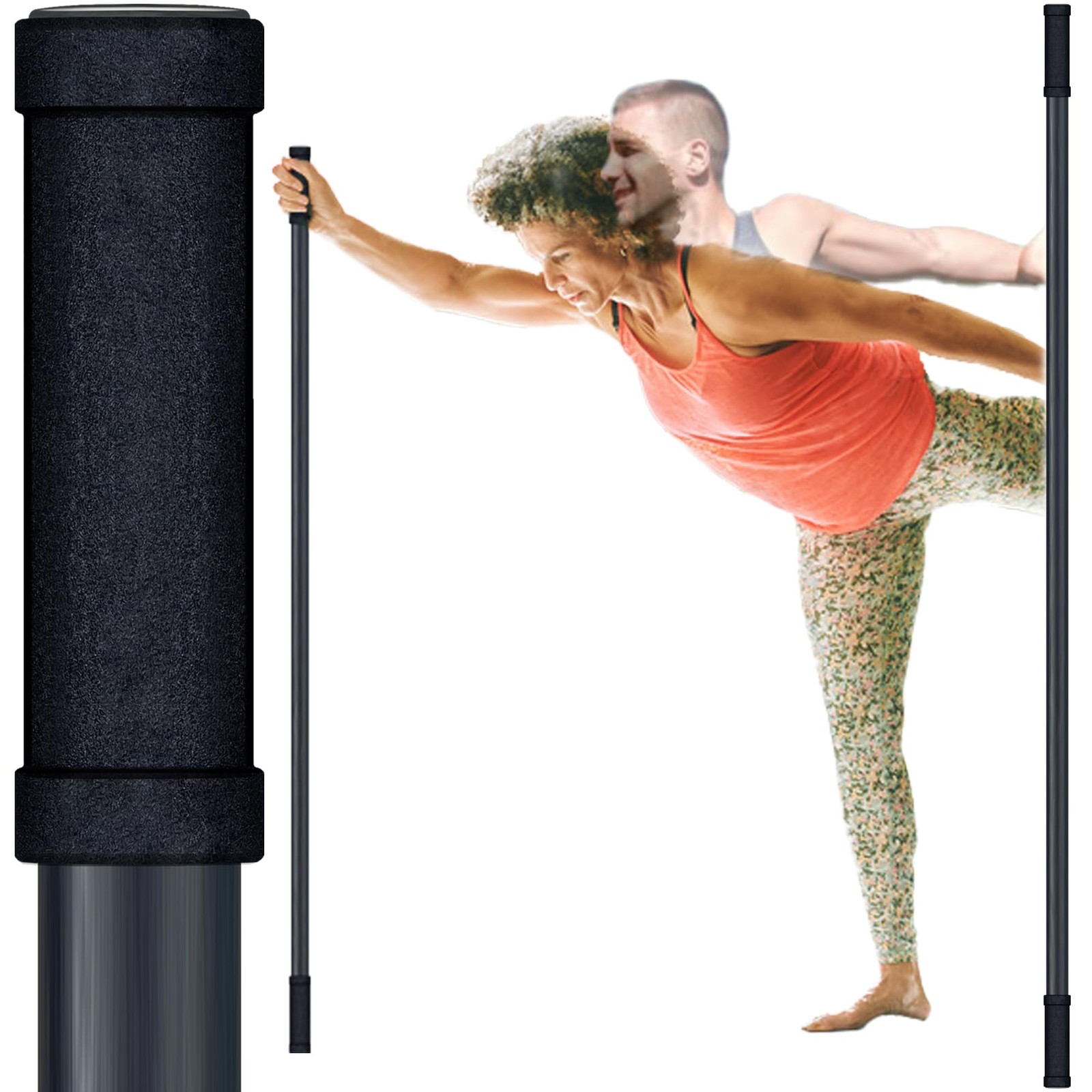 5ft Yoga Stick with SOFT Body&Handle of Non-Slip-Stretching Stick for Mobilit…