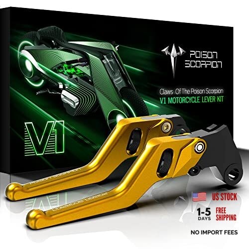 Gold Wheel Roller Short Motorcycle Brake Clutch Levers – Adjustable Brake Clutch