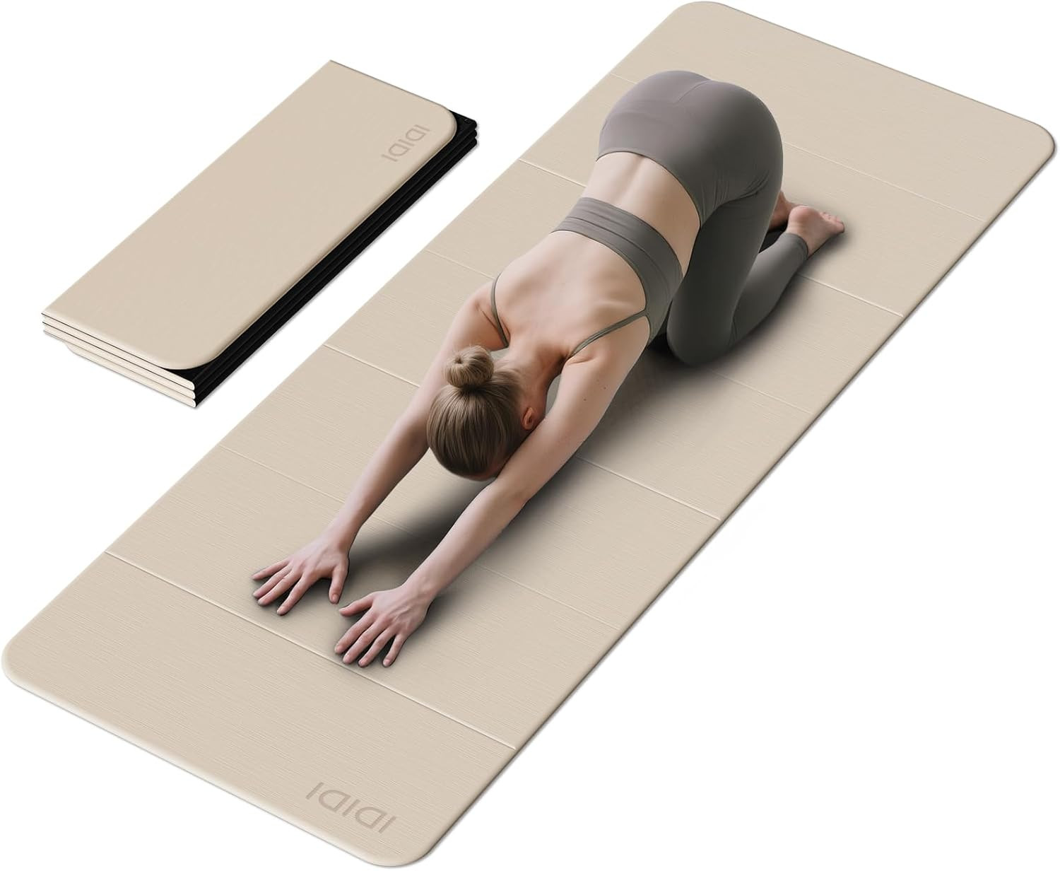 Foldable Yoga Mat Extra Thick & Large (74&Prime; X 31.5&Prime; X 0.32&Prime;), Double-Sided Non Sl