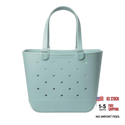 Extra-Large Beach Bag | Waterproof Getaway Rubber Tote with Zipper Pocket for