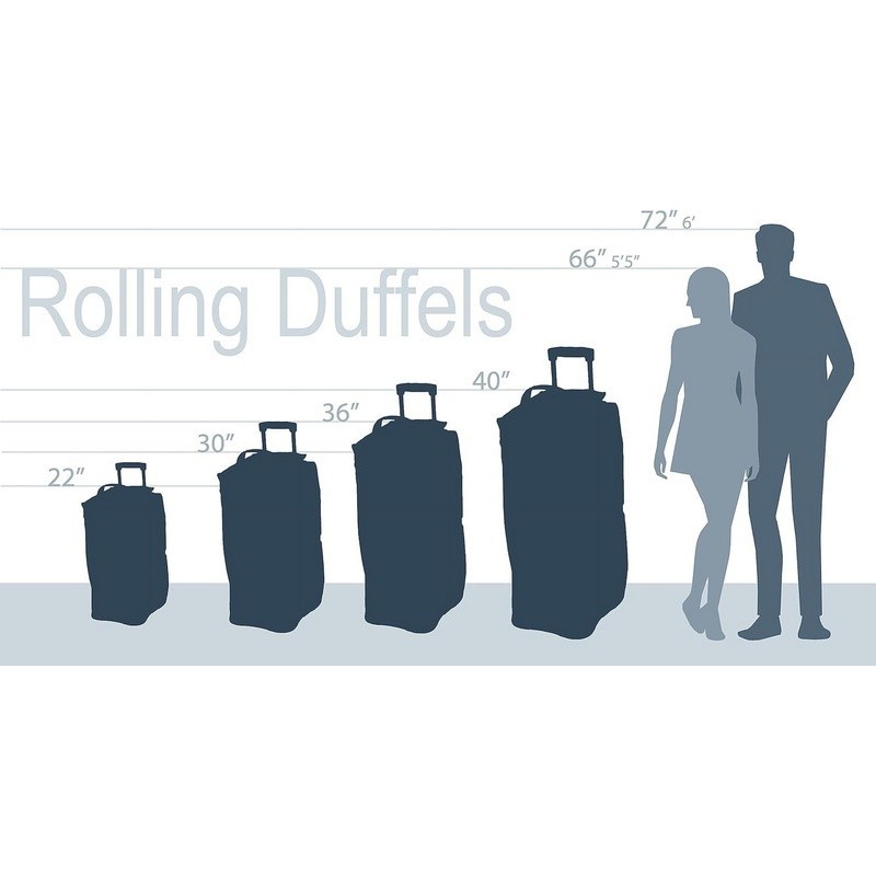 22 Inch Rolling Duffel Bag Soft-Sided Travel Bag W/ Wheels Heavy Duty Zipper