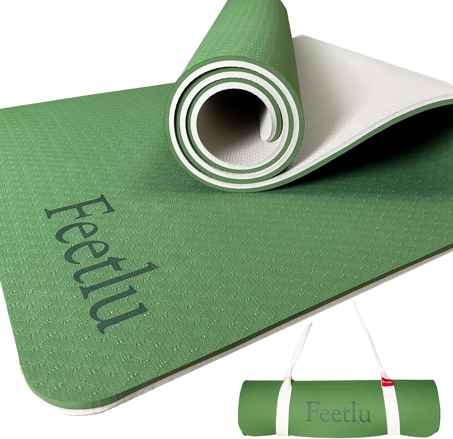 Extra Thick Exercise Yoga Mat W/ Strap 2/5 Inch 10MM Non-Slip Workout Mat Yoga