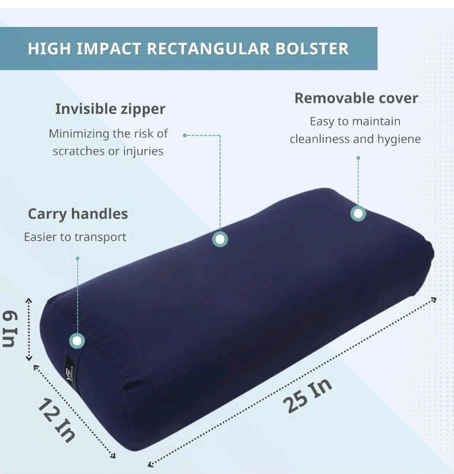 Eco-Friendly Yoga Bolster – Soft Foam Support for Joint Relief in Peacock Color