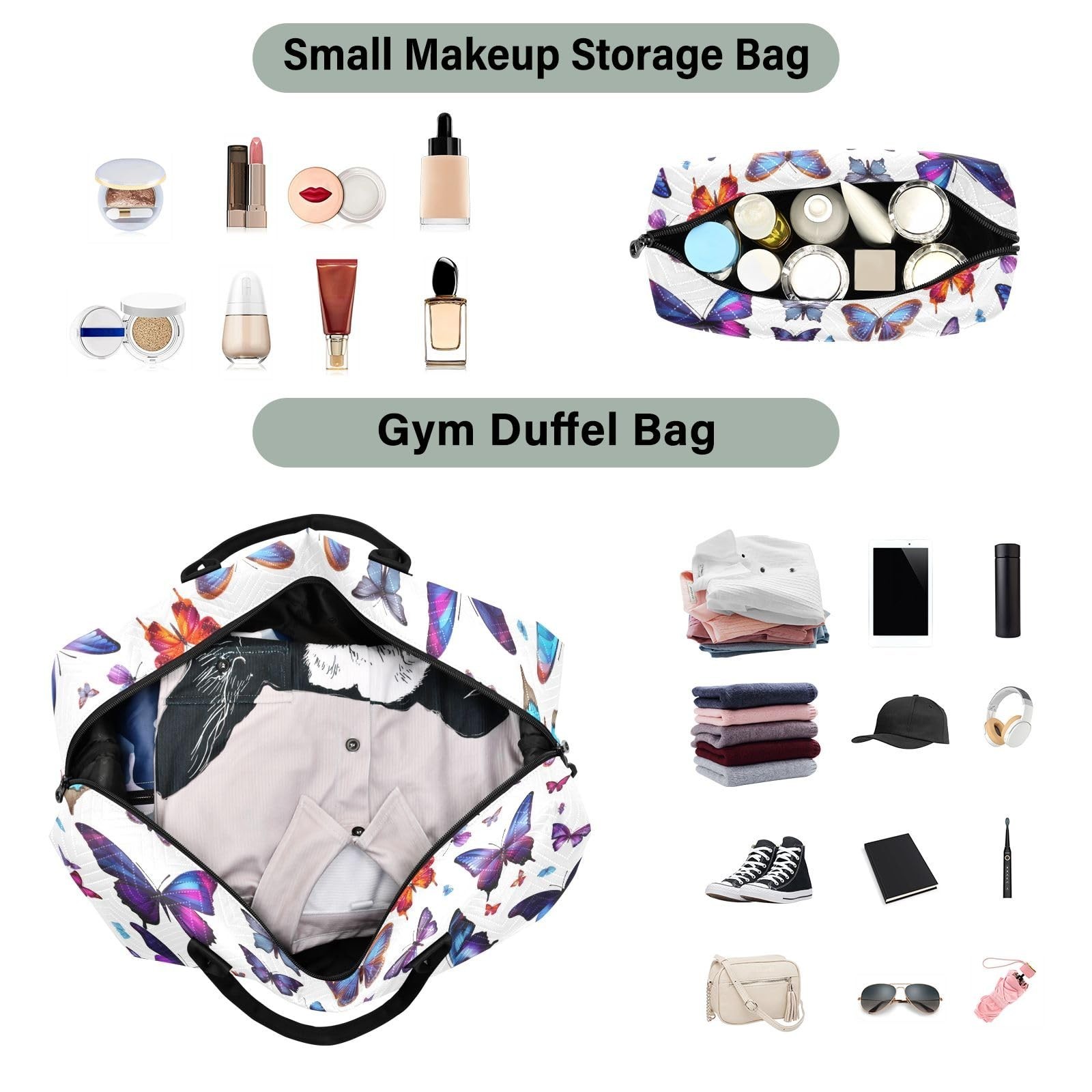 Beautiful Butterflies Travel Duffle Bag Gym Yoga Carry on Bags for Men Women …