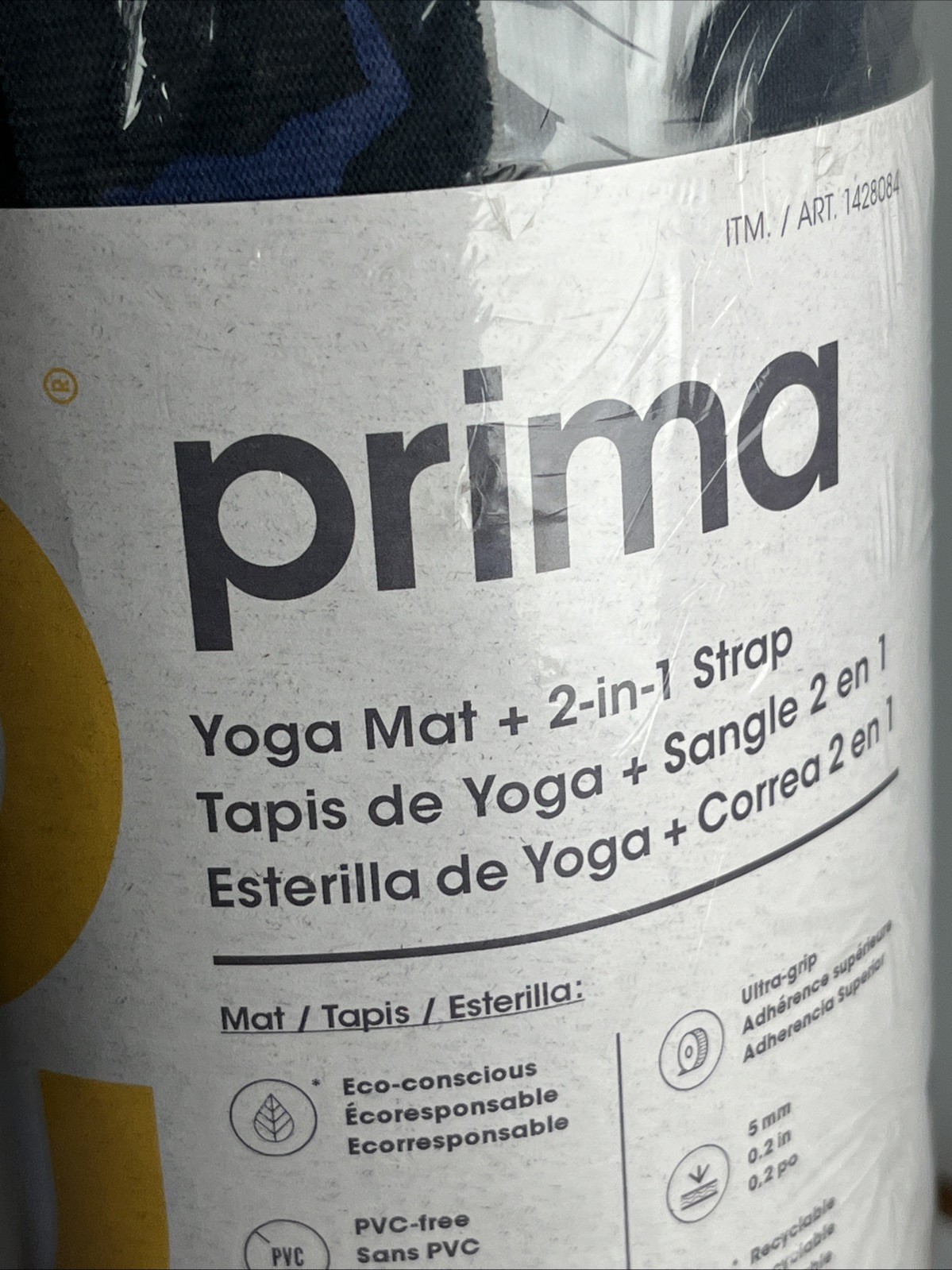 Lole Prima Yoga Mat 2-in-1 Strap Set Yellow & Blue, Non-Toxic, 6mm, 71” in x 24&Prime;
