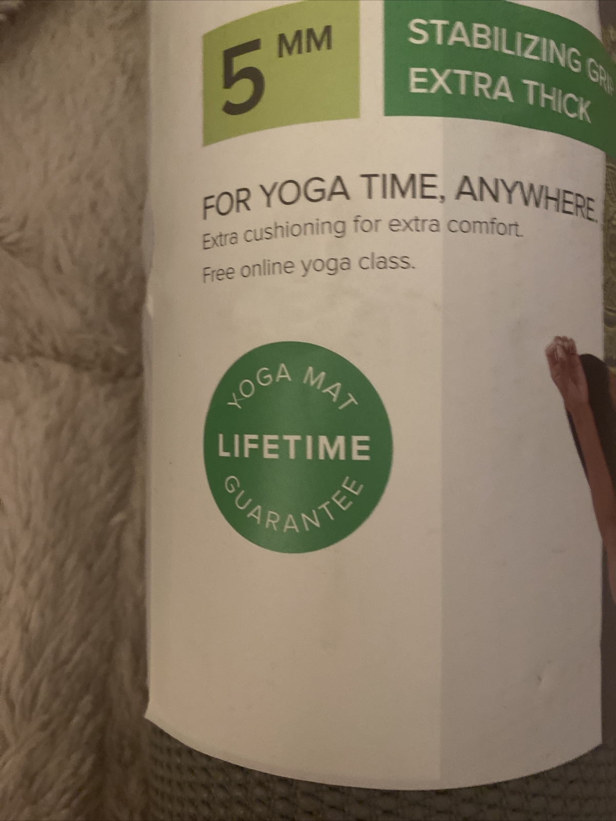 Gaiam Premium Print Yoga Mat 5MM Stabilizing Grip – Extra Thick 68&Prime; x 24&Prime; Gray
