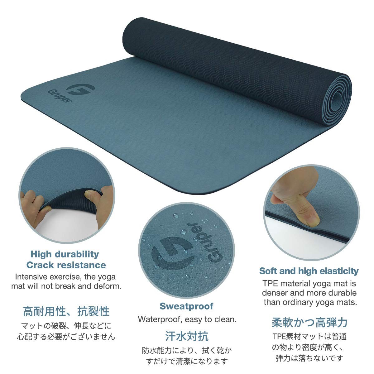 Yoga Mat Non Slip, Eco Friendly Fitness Exercise Mat with Carrying Strap,Pro …