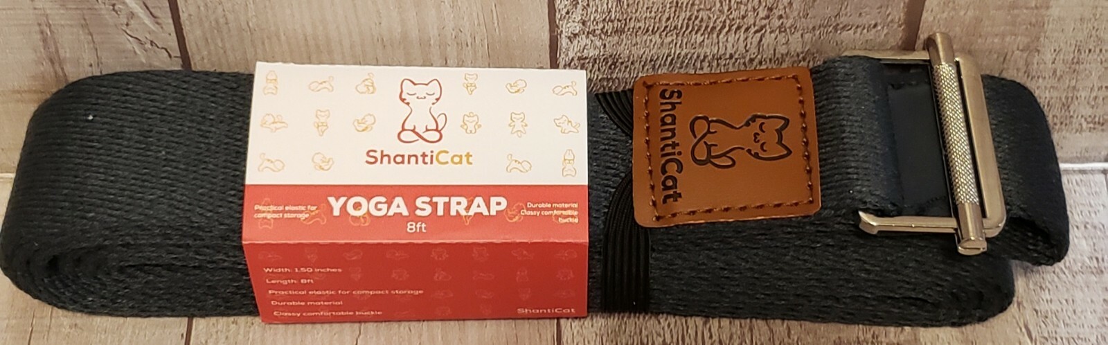 ShantiCat Navy Blue Yoga Strap*Width 1.5&Prime; Length 8ft*Classy Comfortable Buckle