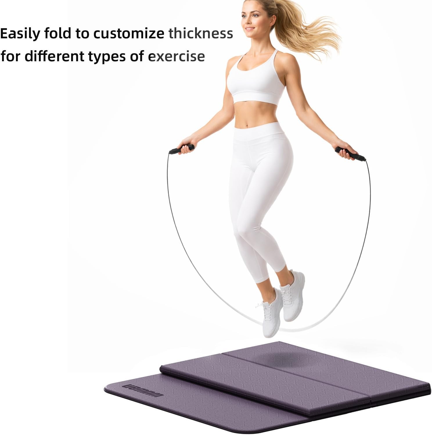 Folding Yoga Mat Extra Thick 0.4 Inch, Foldable Yoga Mat 75 x 26 Inches, TPE