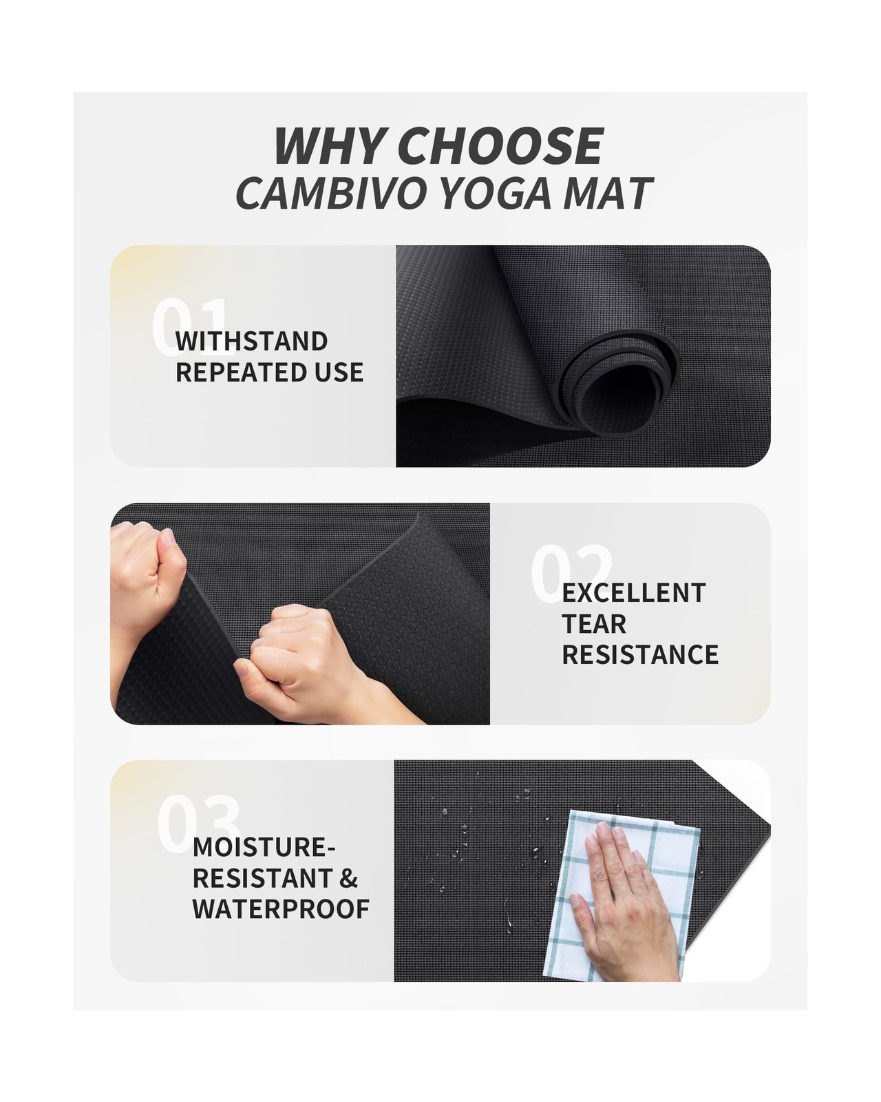 CAMBIVO Yoga Mat for Women and Men, Extra Long and Wide Exercise Ma… Fast Ship