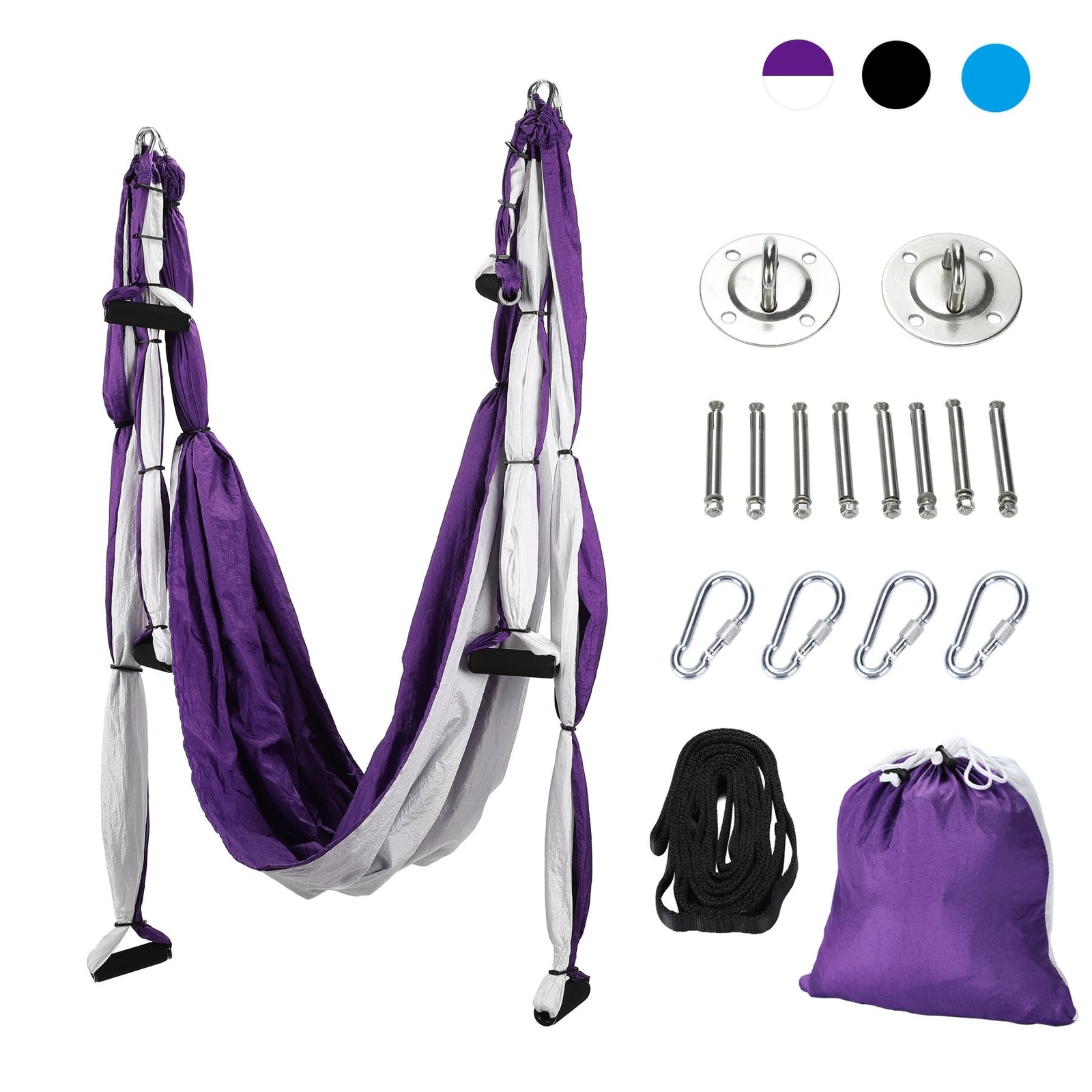 ZELUS Aerial Yoga Swing Sling Strong Yoga Hammock Kit Set Trapeze Inversion E…