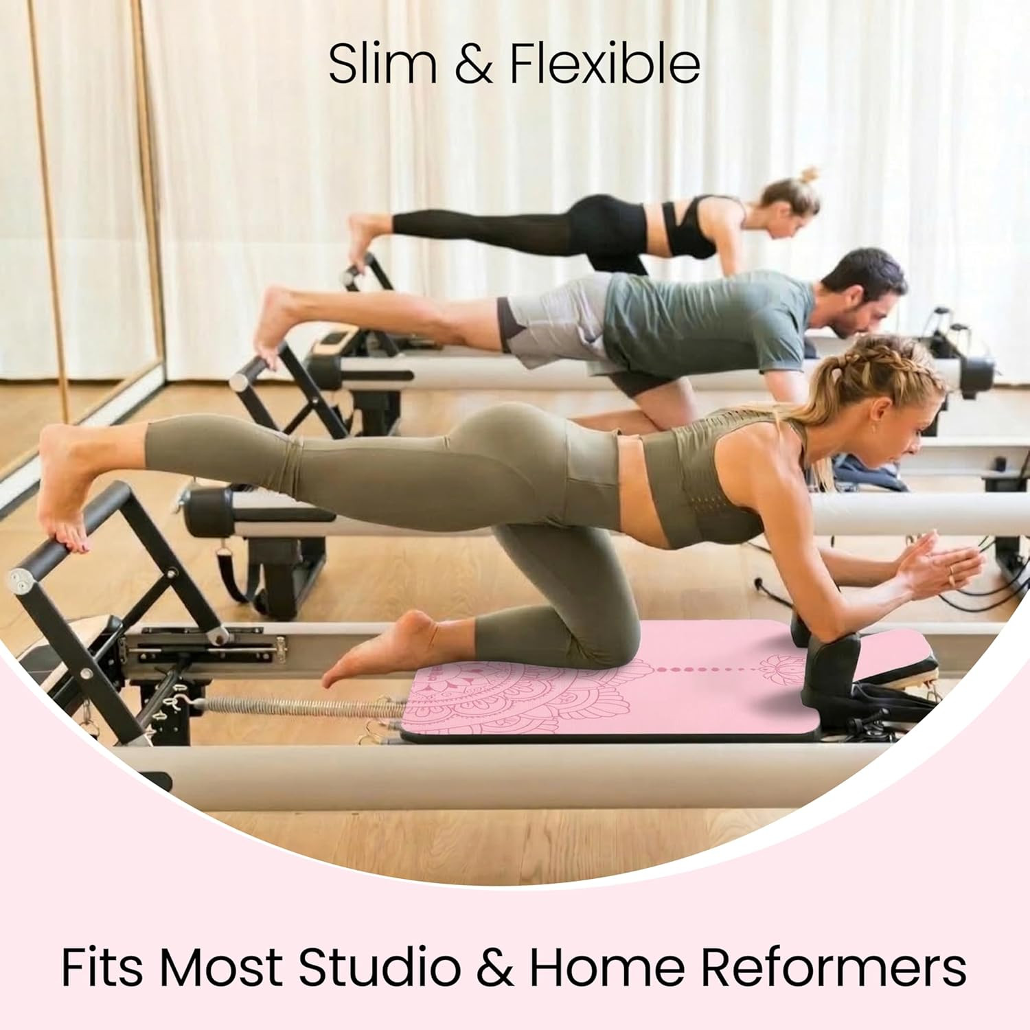 Non-Slip Pilates Reformer Mat Cover with Grip Socks and Washable Towel