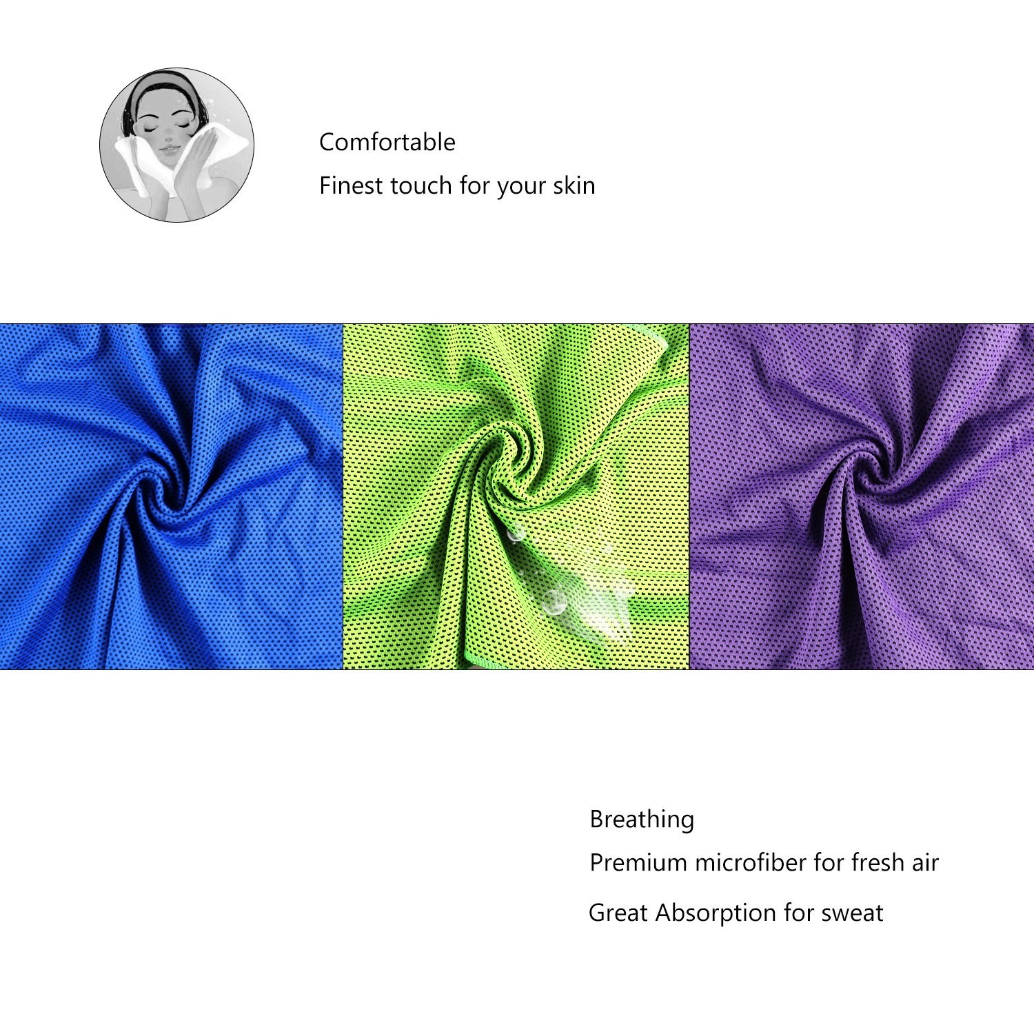 Cooling Towels (40&Prime;x 12&Prime;, Pack of 30) for Neck and Face, Cold Towel for Hot W…