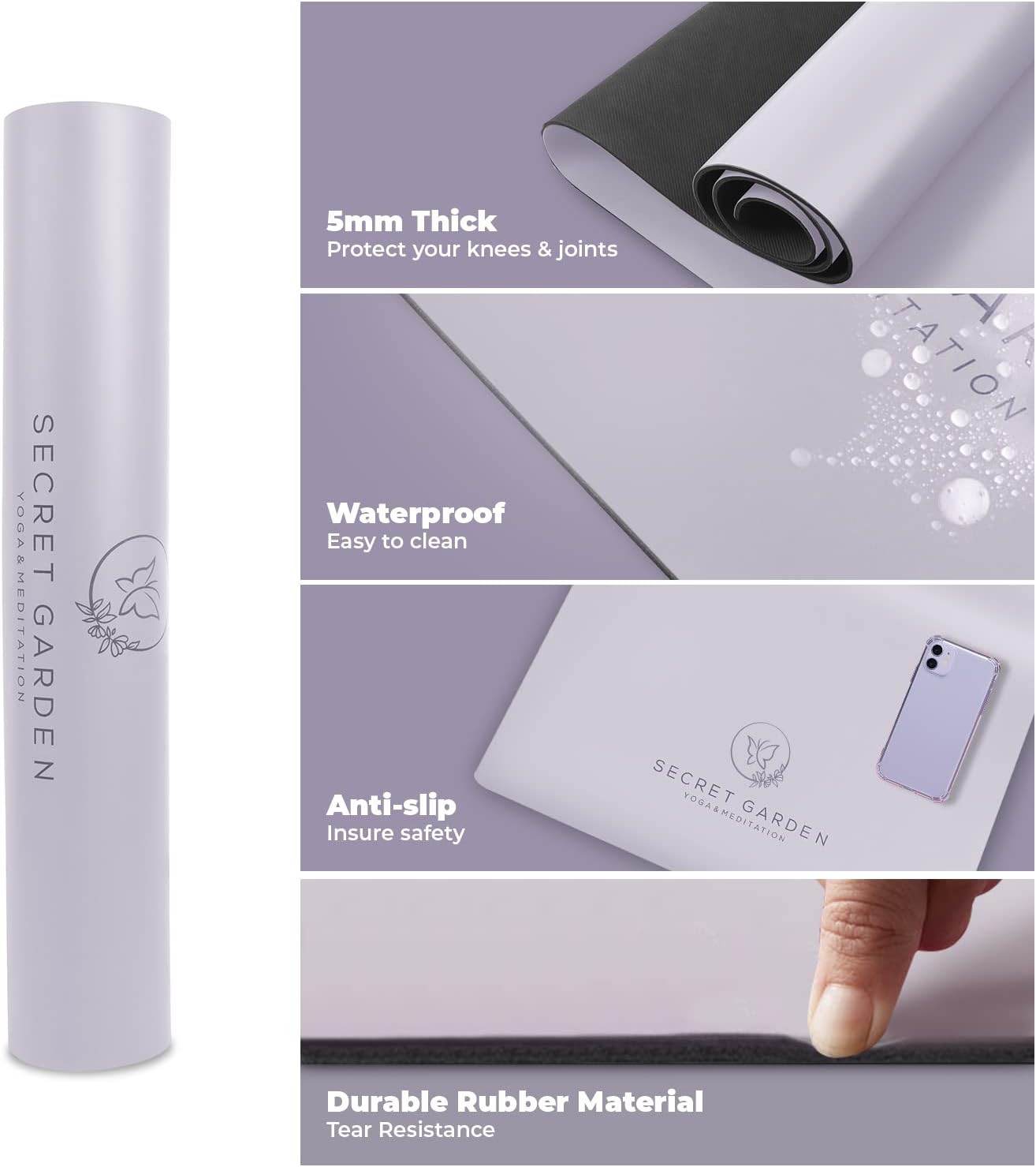 Blossom Non-Slip Yoga Mat – 5mm Thick for Comfort in Pilates & Meditation