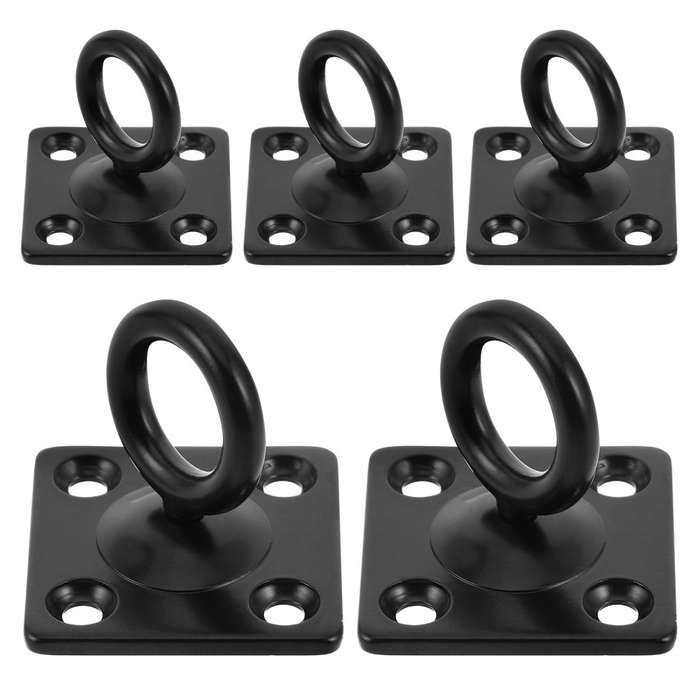 5Pcs Black Steel Ceiling Swing Mount Hooks with Easy No Trace Installation