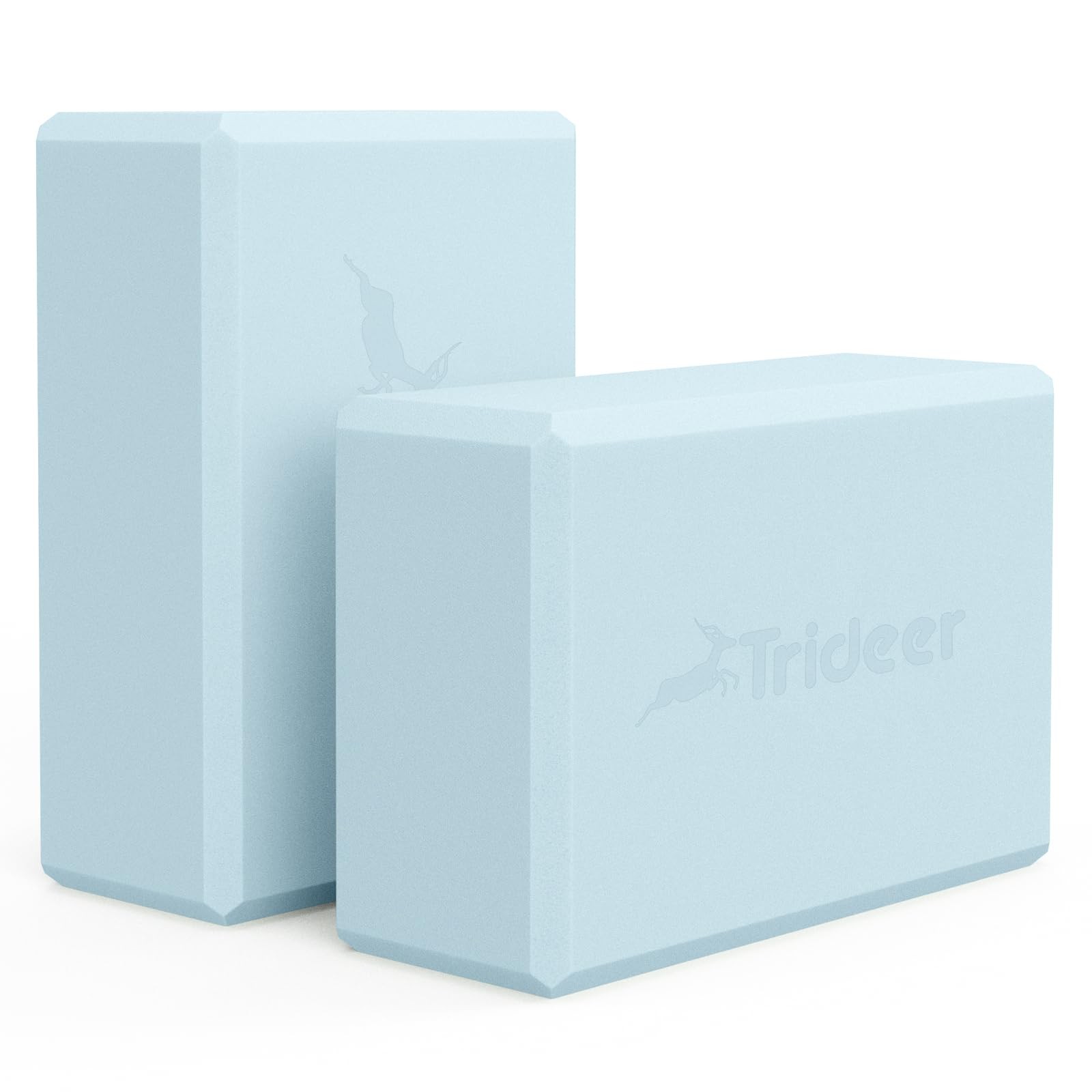 Trideer Yoga Block, Soft Non-Slip Surface Premium Foam Light Blue-2 Pack