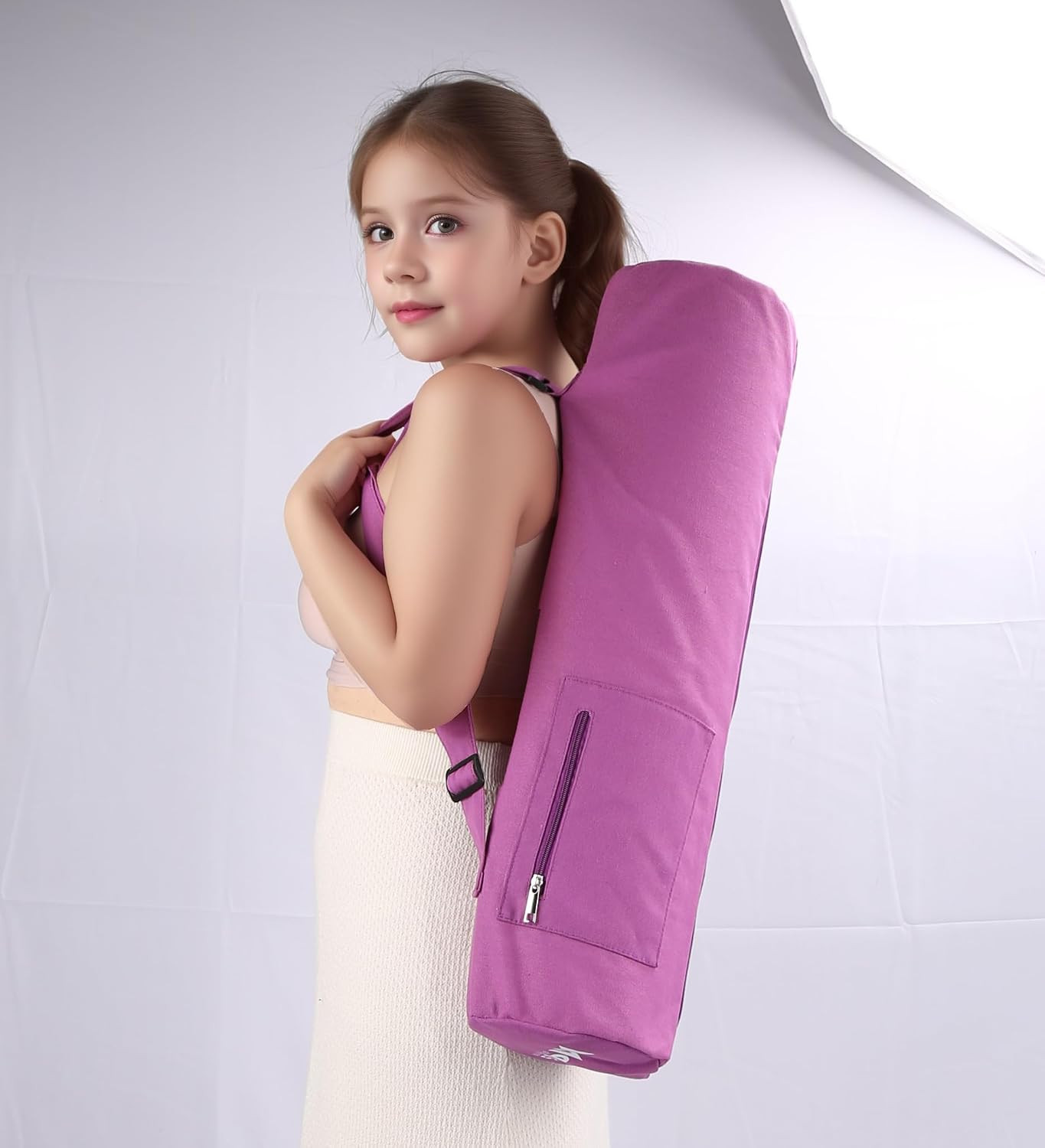 Cotton Yoga Mat Bag with Pockets and Adjustable Strap – Full Zip Cargo Yoga Mat