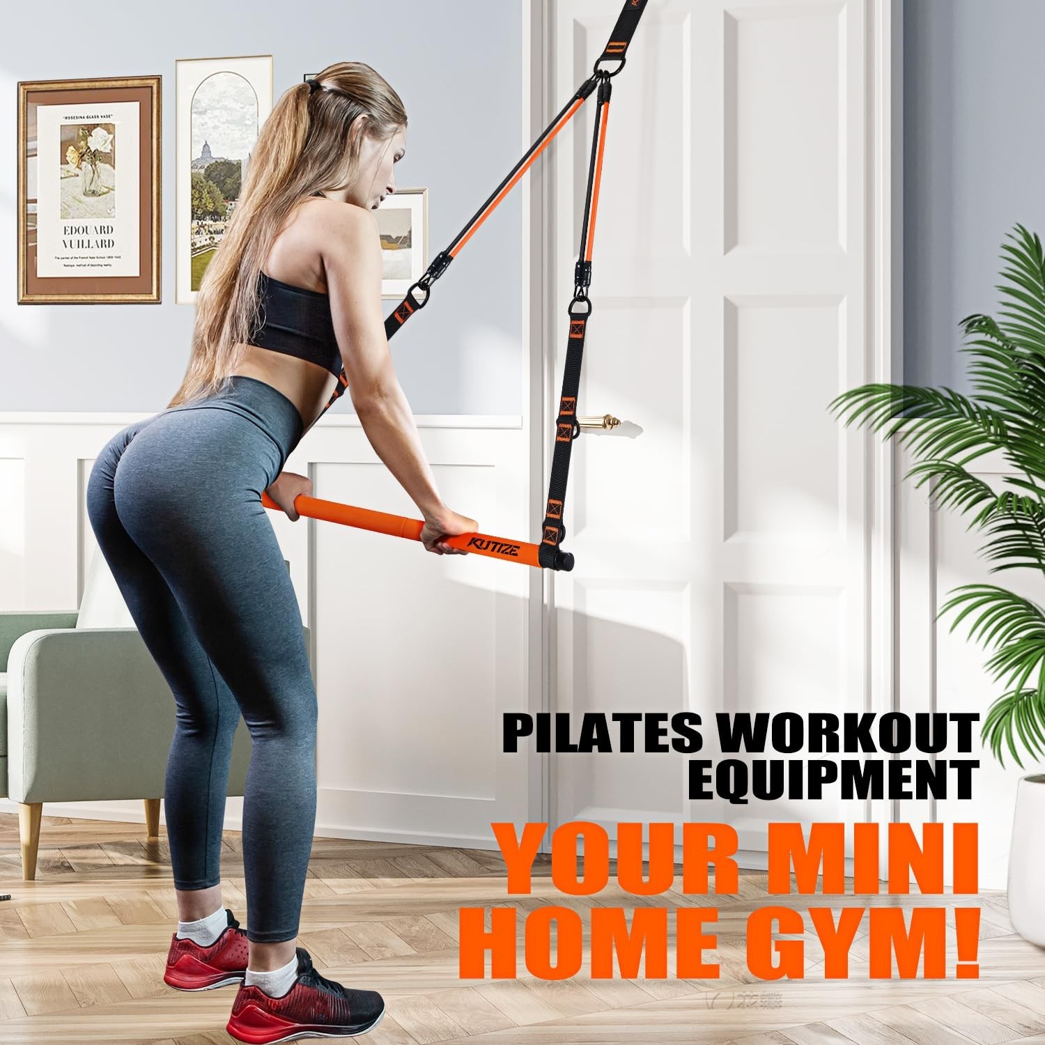 Pilates Bar Kit with Resistance Bands, Pilates Equipment, Multifunctional Pil…
