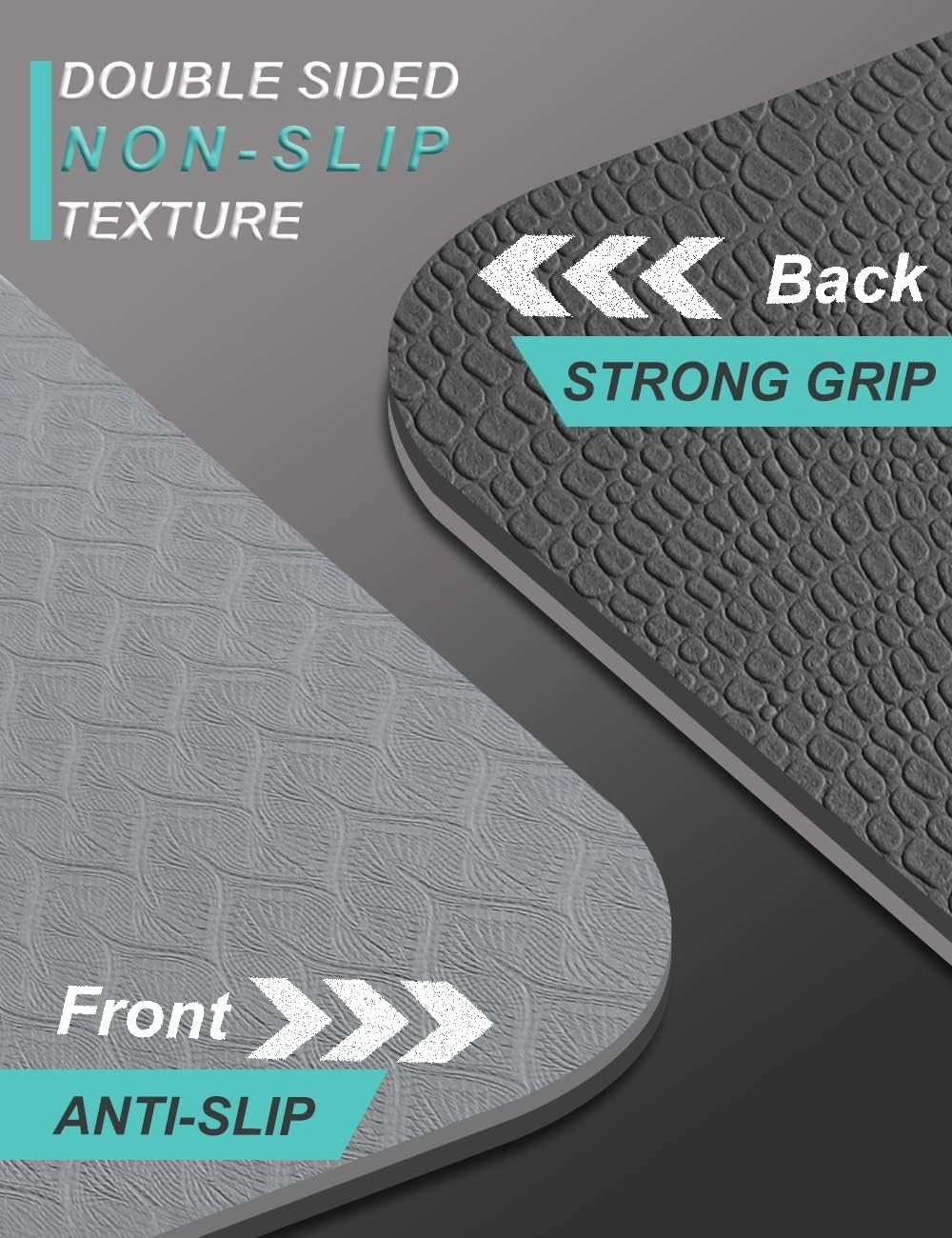 Yoga Mat Double-Sided Non Slip, 72 » x 32 » x 7mm – Extra Wide & Thick Yoga M…