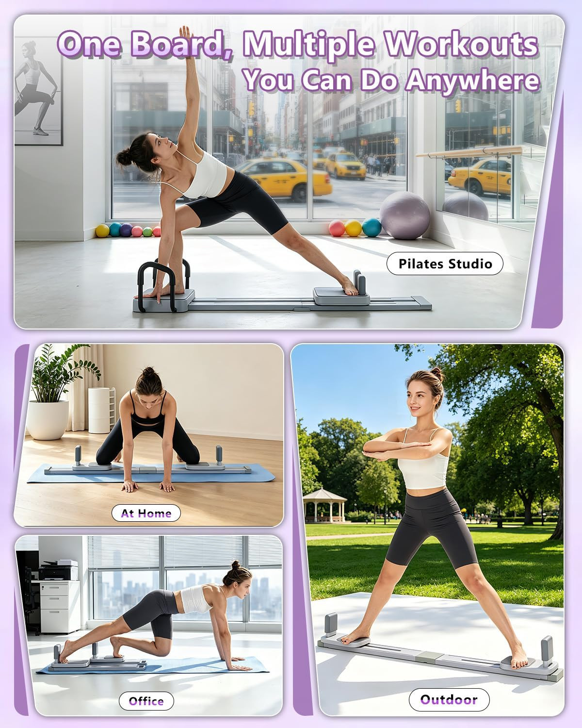 8-in-1 Pilates Board for Full Body Workout & Core Strengthening at Home